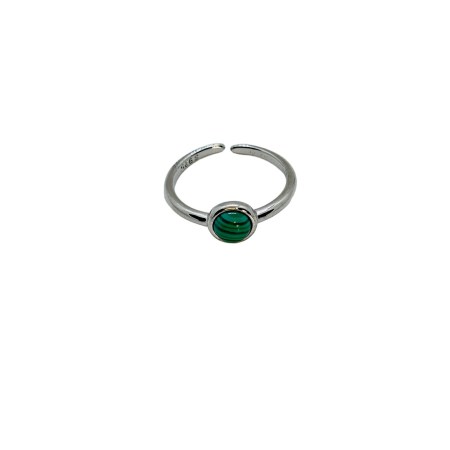 ring silver 925 with green stone